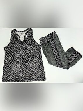 Everlast Sport Active Wear Set Tank & Capri Leggings XL Walking Yoga Workout